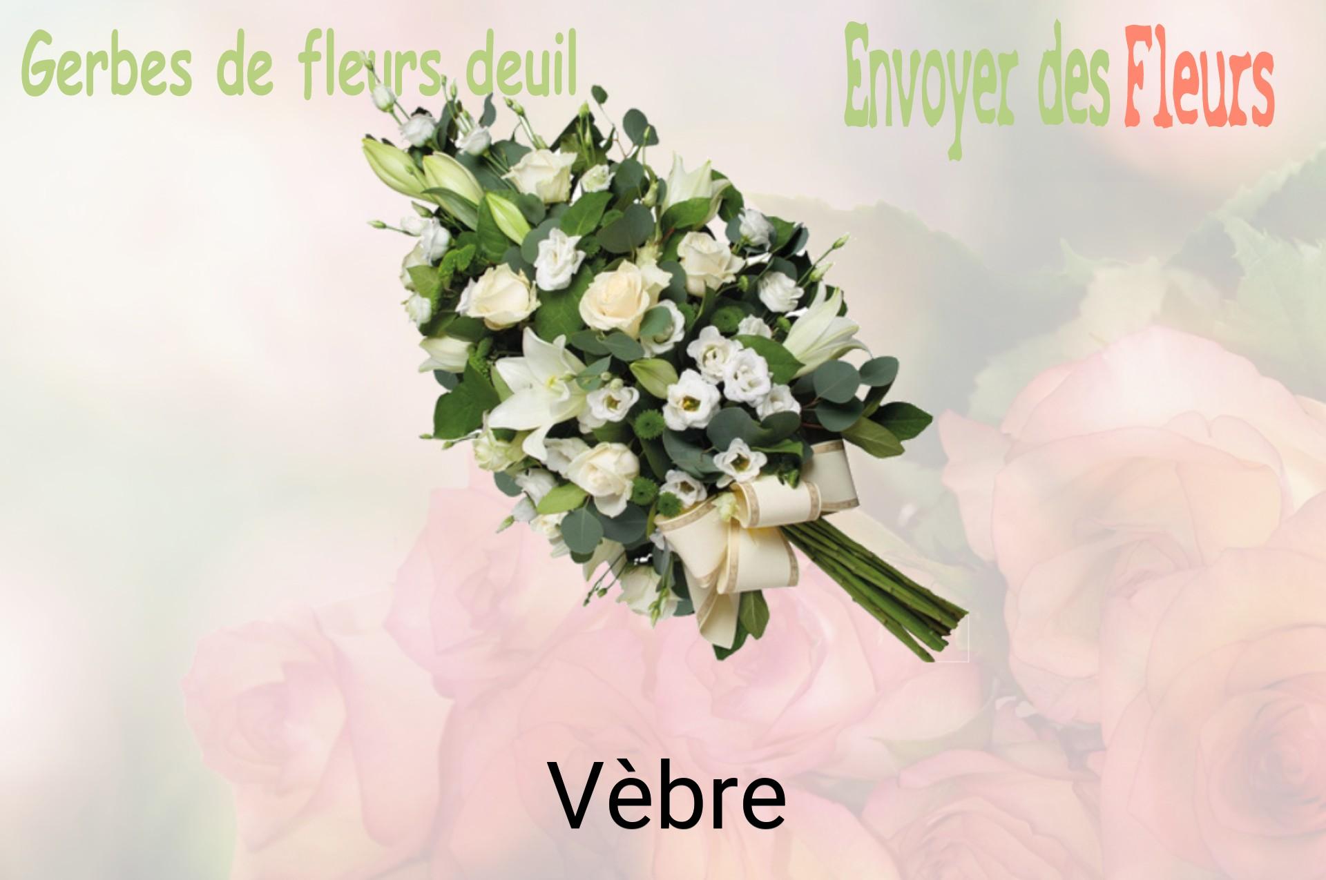 Gerbe de fleurs de deuil livrée à Vèbre